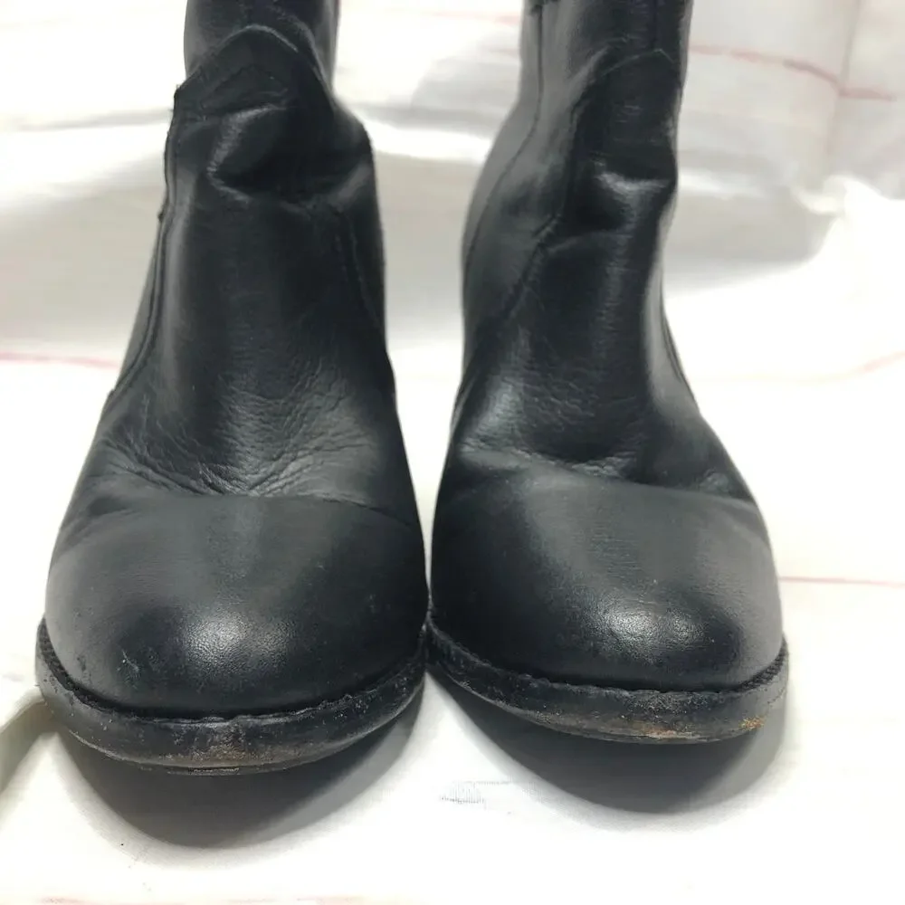 Joie Monte Western Heeled Ankle Boot Black Leather 37.5
